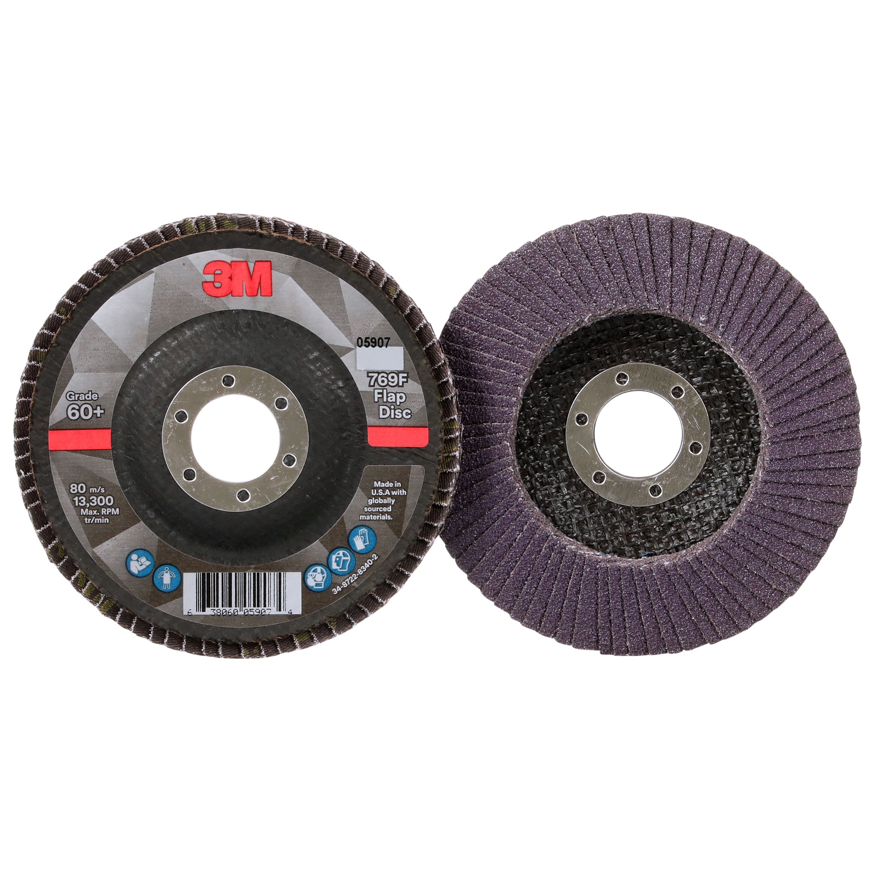 Disque à lamelles 3M(MC), 769F, fixation de type 29, 60+, 114,3 x 22,2 mm (4 1/2 x 7/8 po)