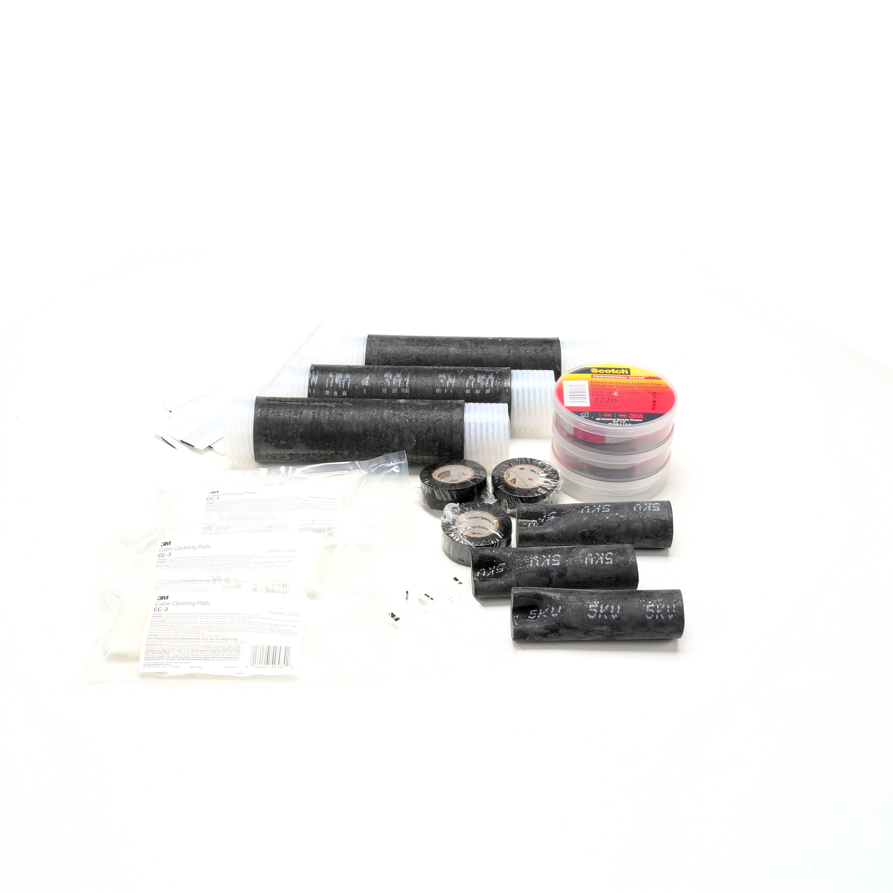 3M Motor Lead Pigtail Splice Kit 5321, 5/8 kV, Shielded and Non-Shielded, 8-4 AWG (Feeder), 10-4 AWG (Motor Lead)