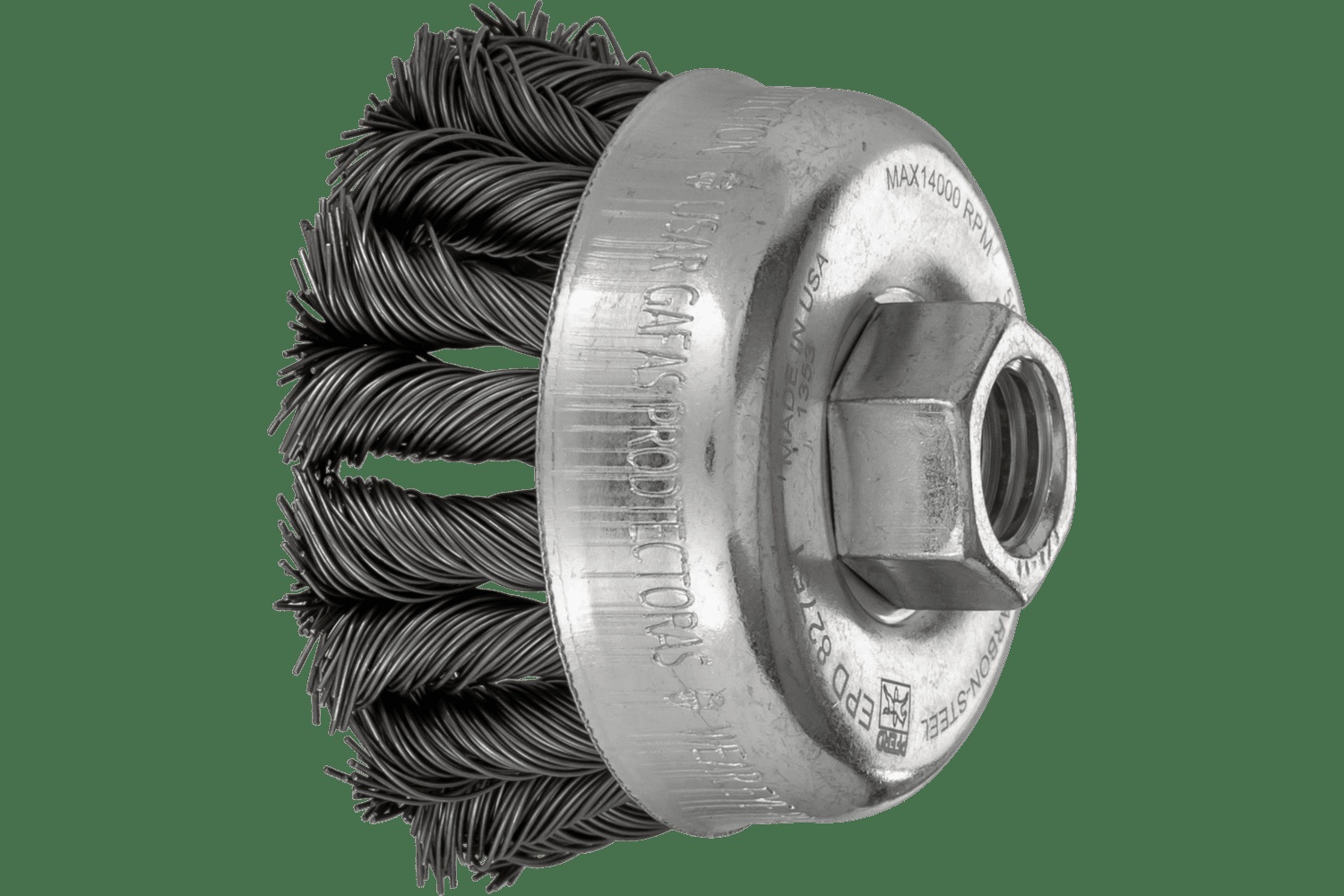 PFERD TOOLS COMBITWIST Brosse boisseau à fils torsadés PSF 2-3/4" Diam. .020 CS 5/8-11" Filetage Détail