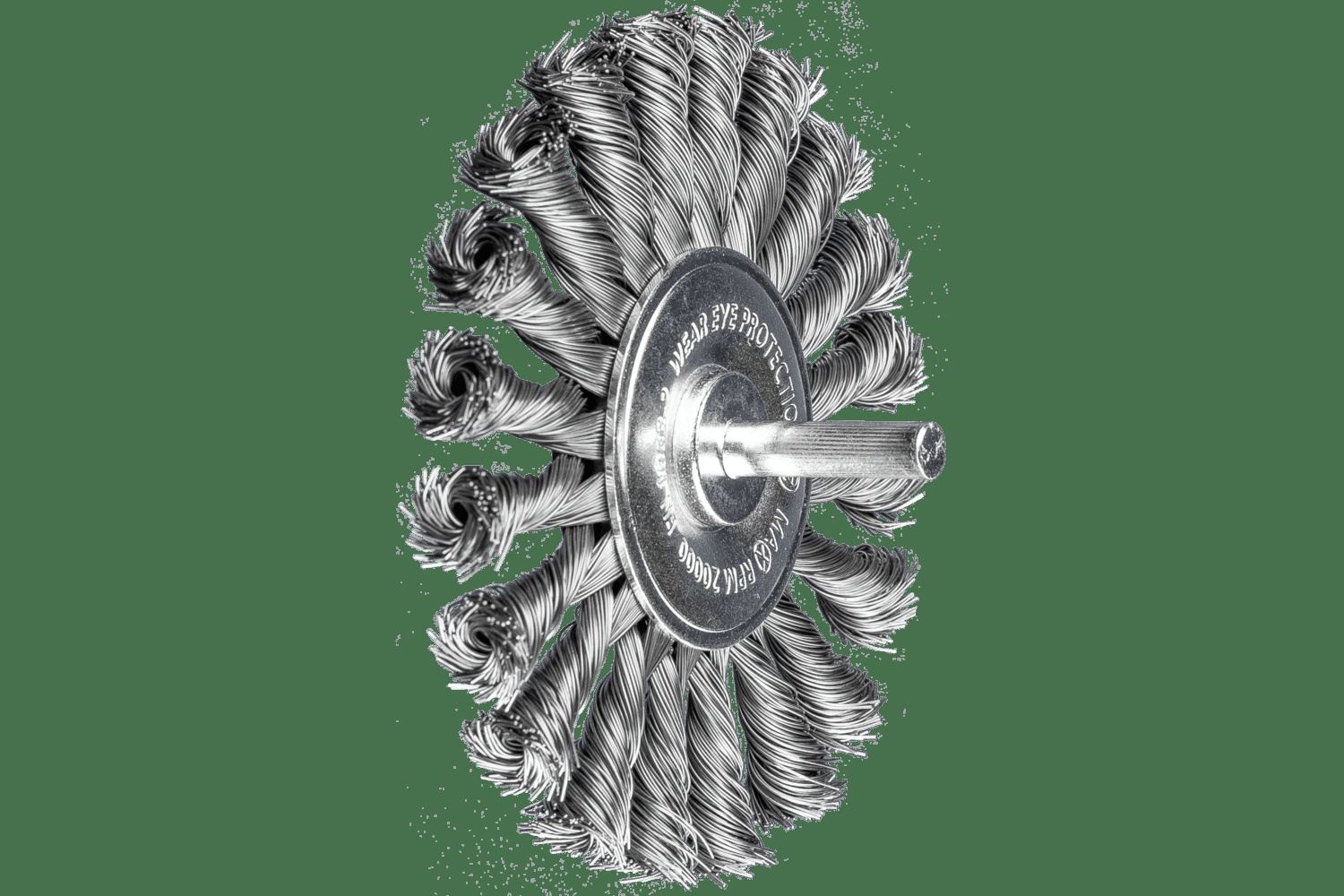 PFERD TOOLS Sur tige Brosse circulaire à fils torsadés PSF 4" Diam. .014 Acier au carbone 1/4" tige