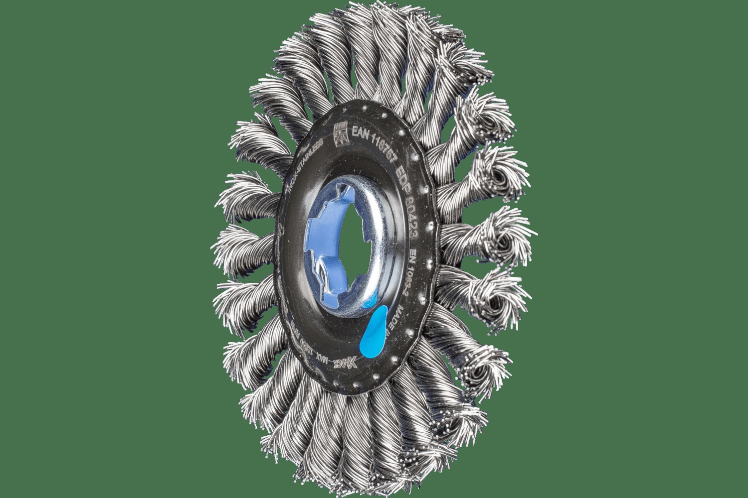 PFERD TOOLS Brosse circulaire à fils torsadés Standard 4-1/2" Diam. .020 Acier inoxydable X-LOCK