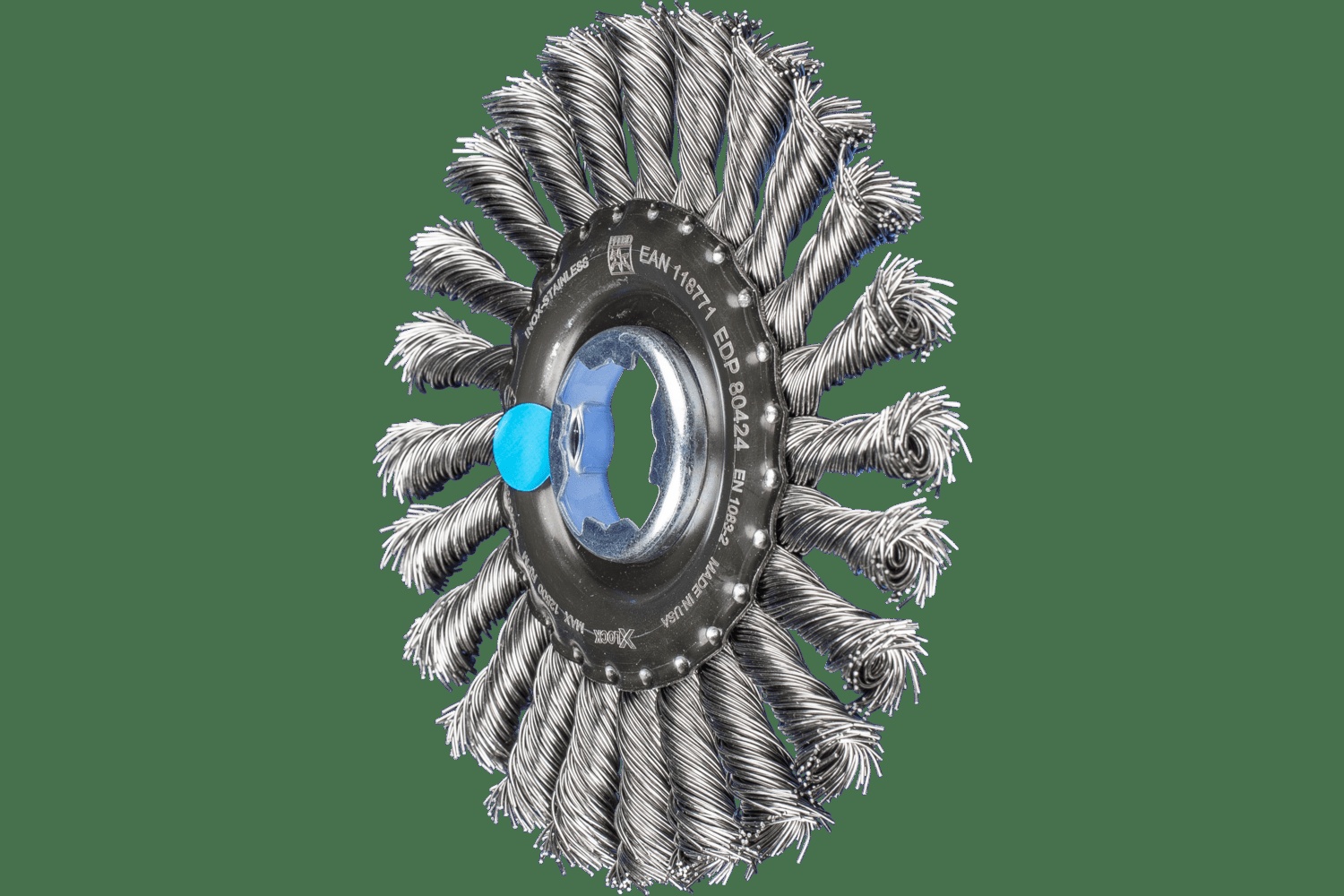 PFERD TOOLS Brosse circulaire à fils torsadés Standard 4-7/8" Diam. .020 Acier inoxydable X-LOCK