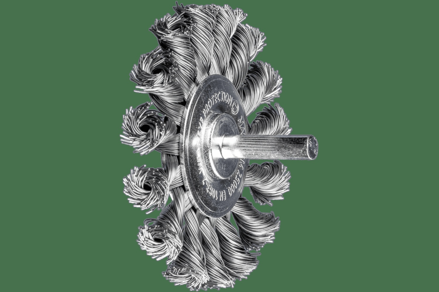 PFERD TOOLS Sur tige Brosse circulaire à fils torsadés PSF 3" Diam. .014 Acier au carbone 1/4" tige
