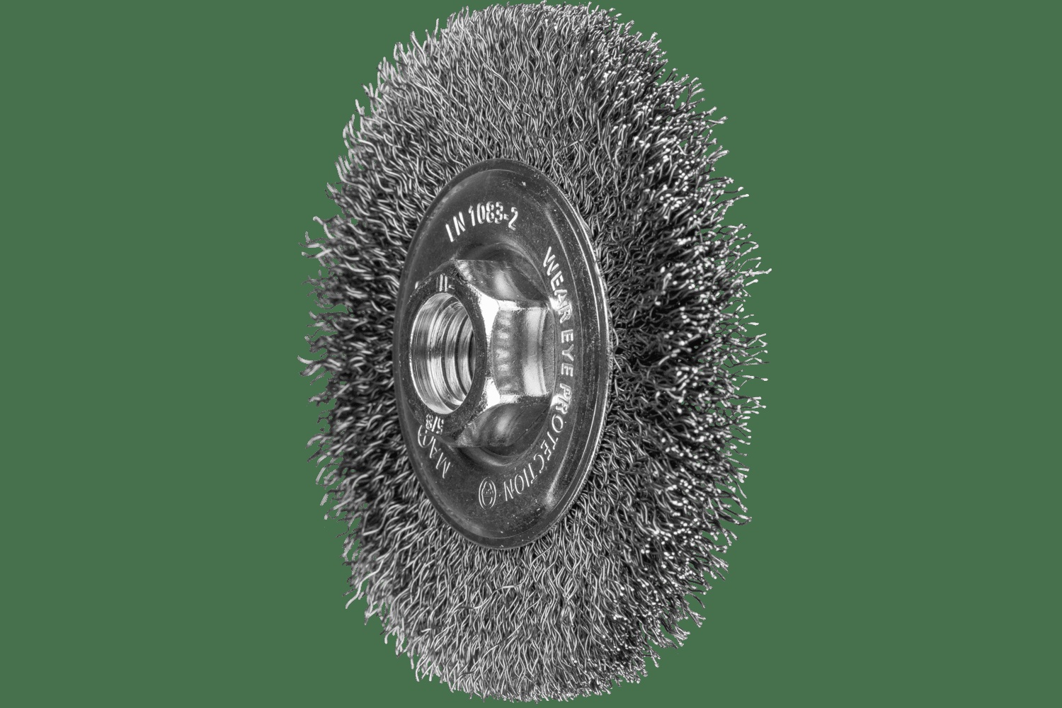 PFERD TOOLS Brosse circulaire à fils ondulés PSF 4" .014 Acier au carbone 5/8-11" Filetage