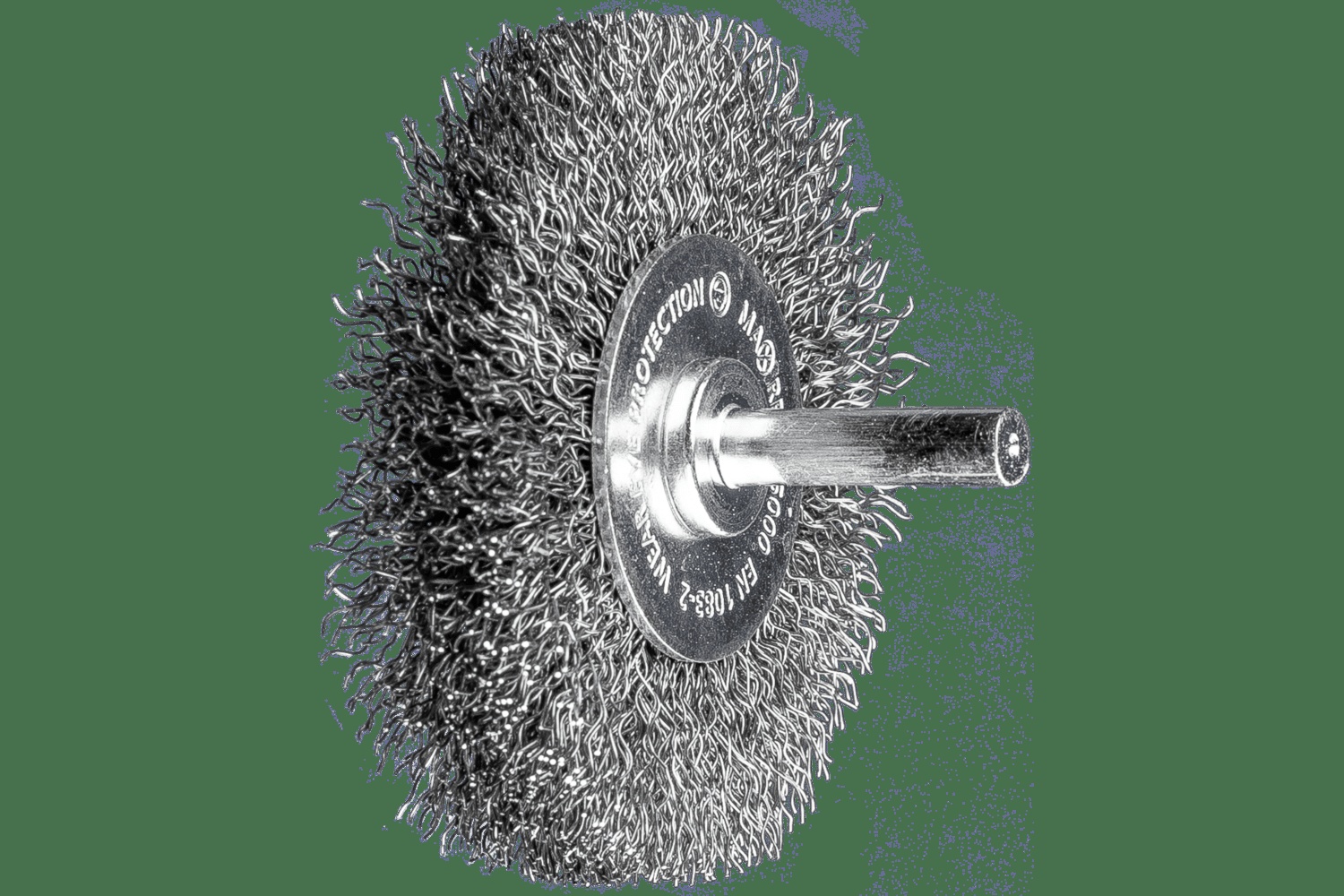 PFERD TOOLS Brosse circulaire sur tige à fils ondulés PSF 3" Diam. .012 Acier au carbone 1/4" tige