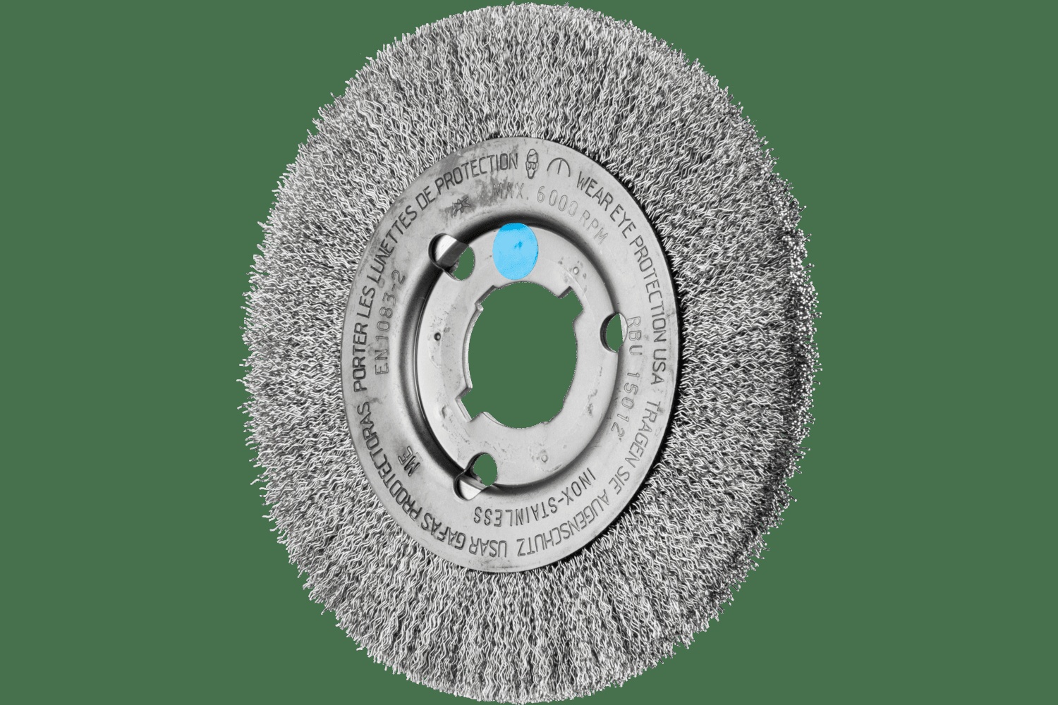 PFERD TOOLS Brosse circulaire à fils ondulés 6" Diam. Face étroite .012 Acier inoxydable 5/8-1/2" Alésage