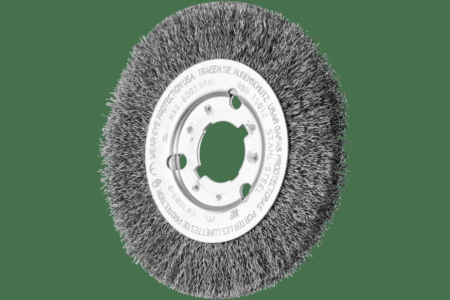 PFERD TOOLS Brosse circulaire à fils ondulés 6" Diam. Face étroite .010 Acier au carbone 5/8-1/2" Alésage