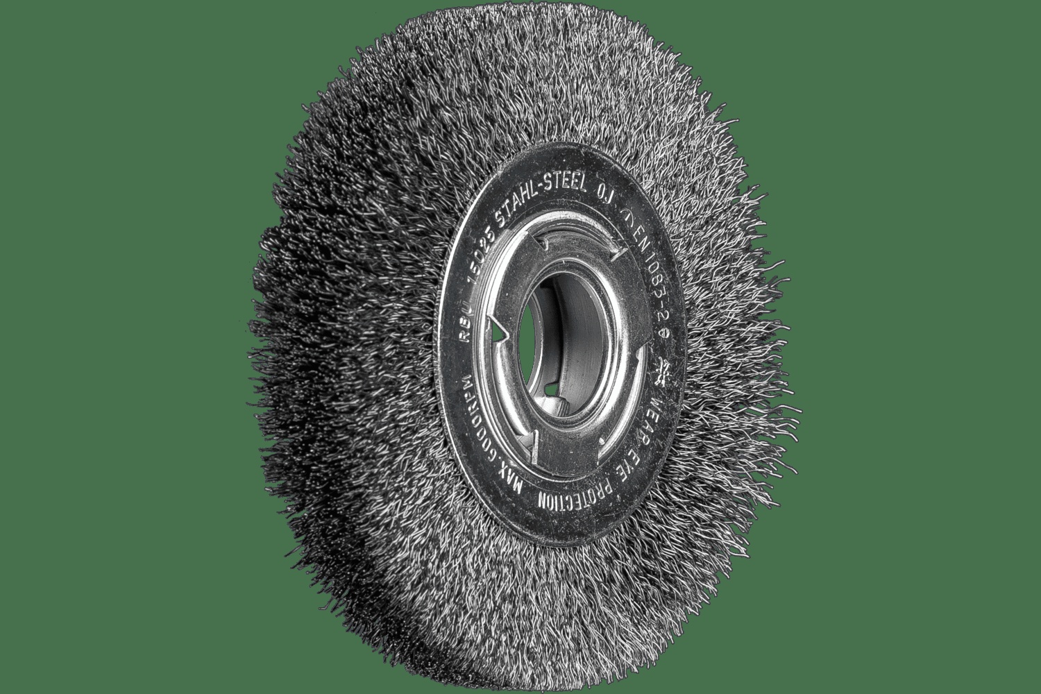 PFERD TOOLS Brosse circulaire à fils ondulés 6" Diam. Face moyenne .012 Acier au carbone 2" Alésage
