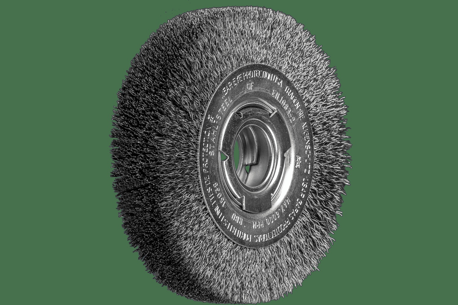 PFERD TOOLS Brosse circulaire à fils ondulés 6" Diam. Face large .012 Acier au carbone 2" Alésage