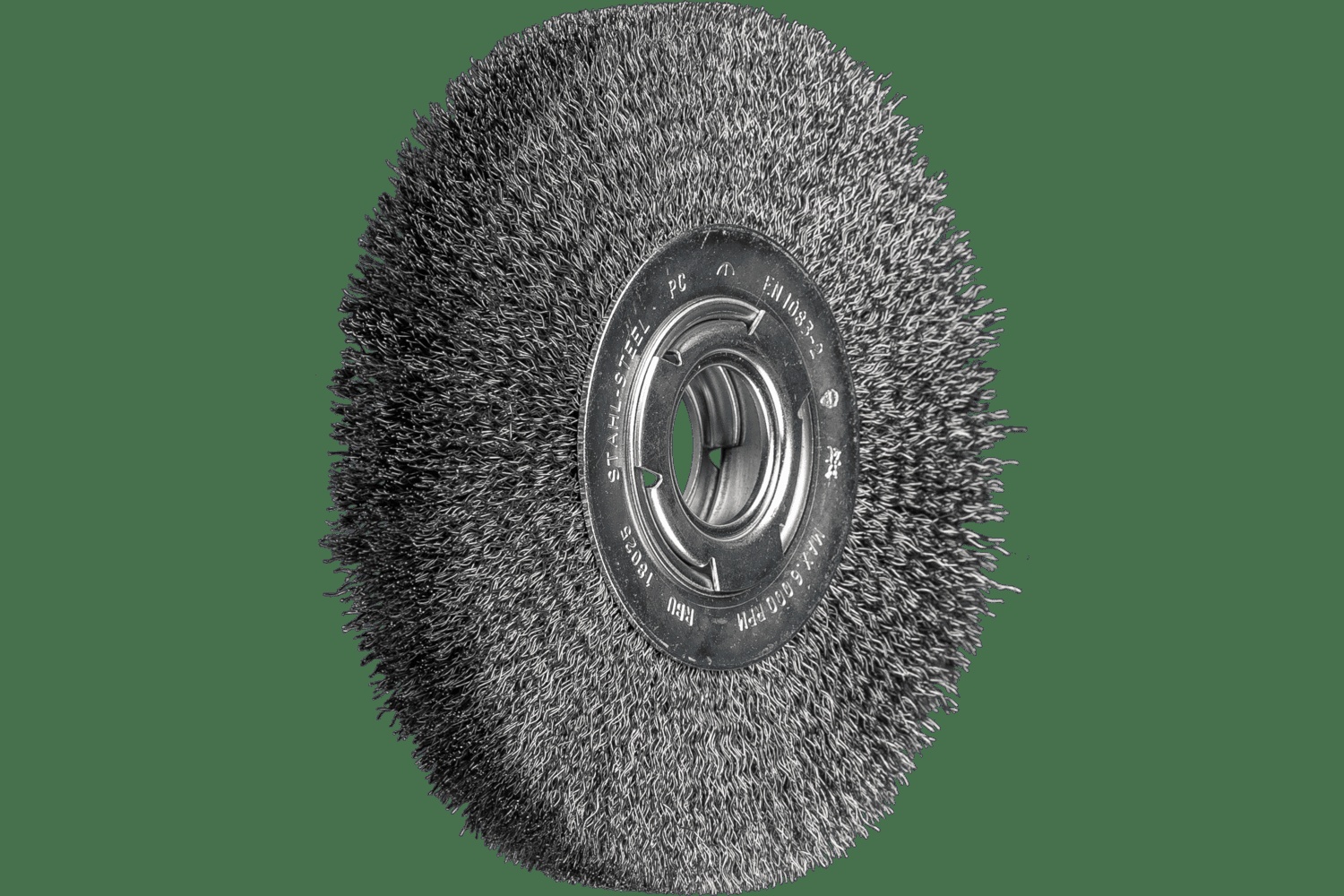 PFERD TOOLS Brosse circulaire à fils ondulés 7" Diam. Face moyenne .012 Acier au carbone 2" Alésage