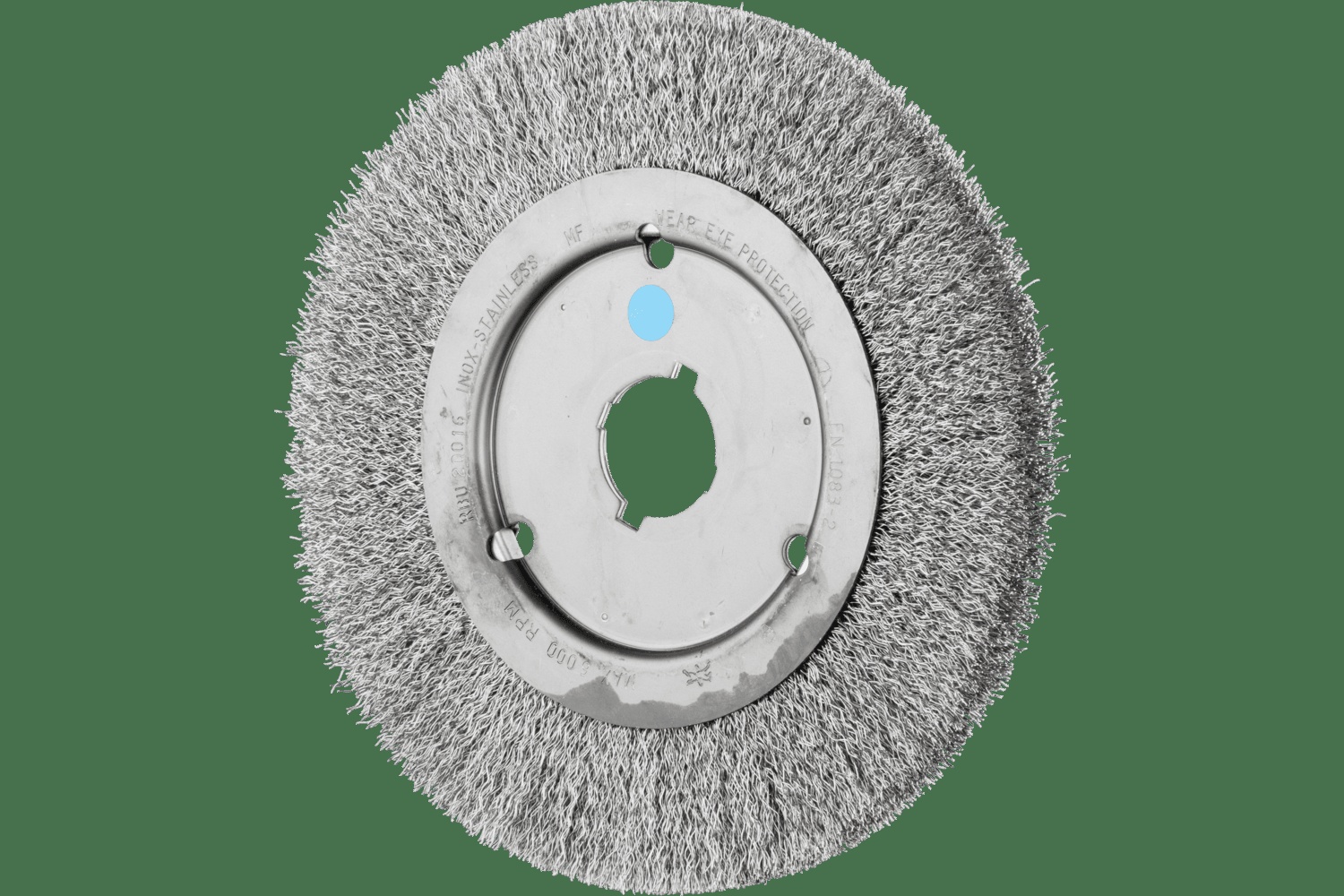 PFERD TOOLS Brosse circulaire à fils ondulés 8" Diam. Face étroite .012 Acier inoxydable 2" Alésage à rainure de clavette