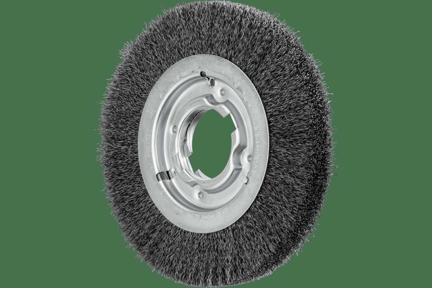 PFERD TOOLS Brosse circulaire à fils ondulés 8" Diam. Face moyenne .012 Acier au carbone 2" Alésage à rainure de clavette