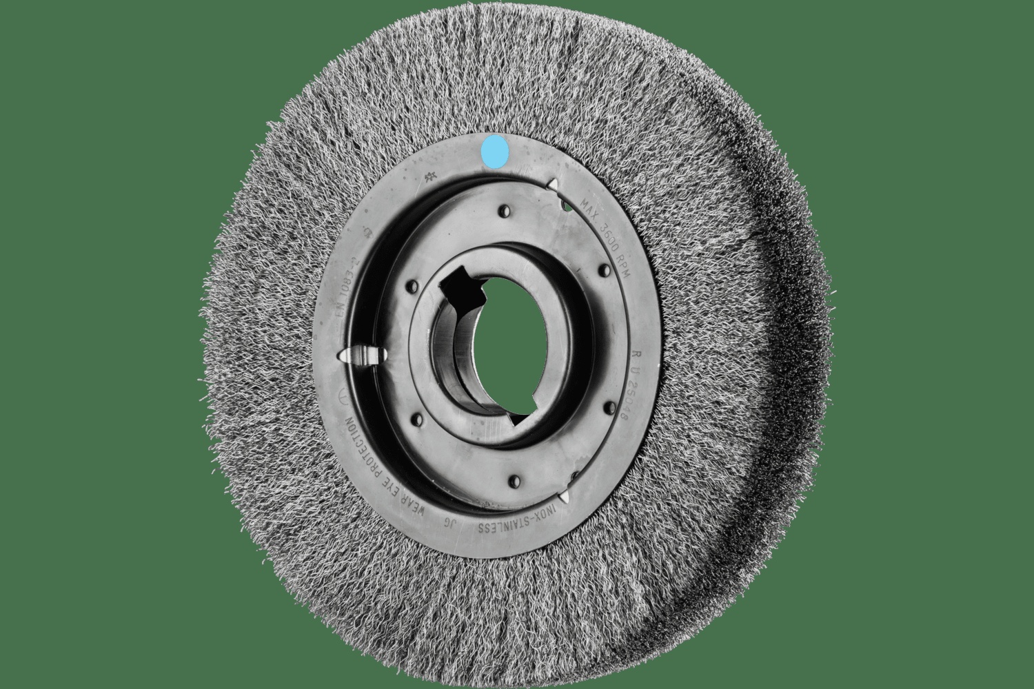 PFERD TOOLS Brosse circulaire à fils ondulés 10" Diam. Face large .012 Acier inoxydable 2" Alésage à rainure de clavette