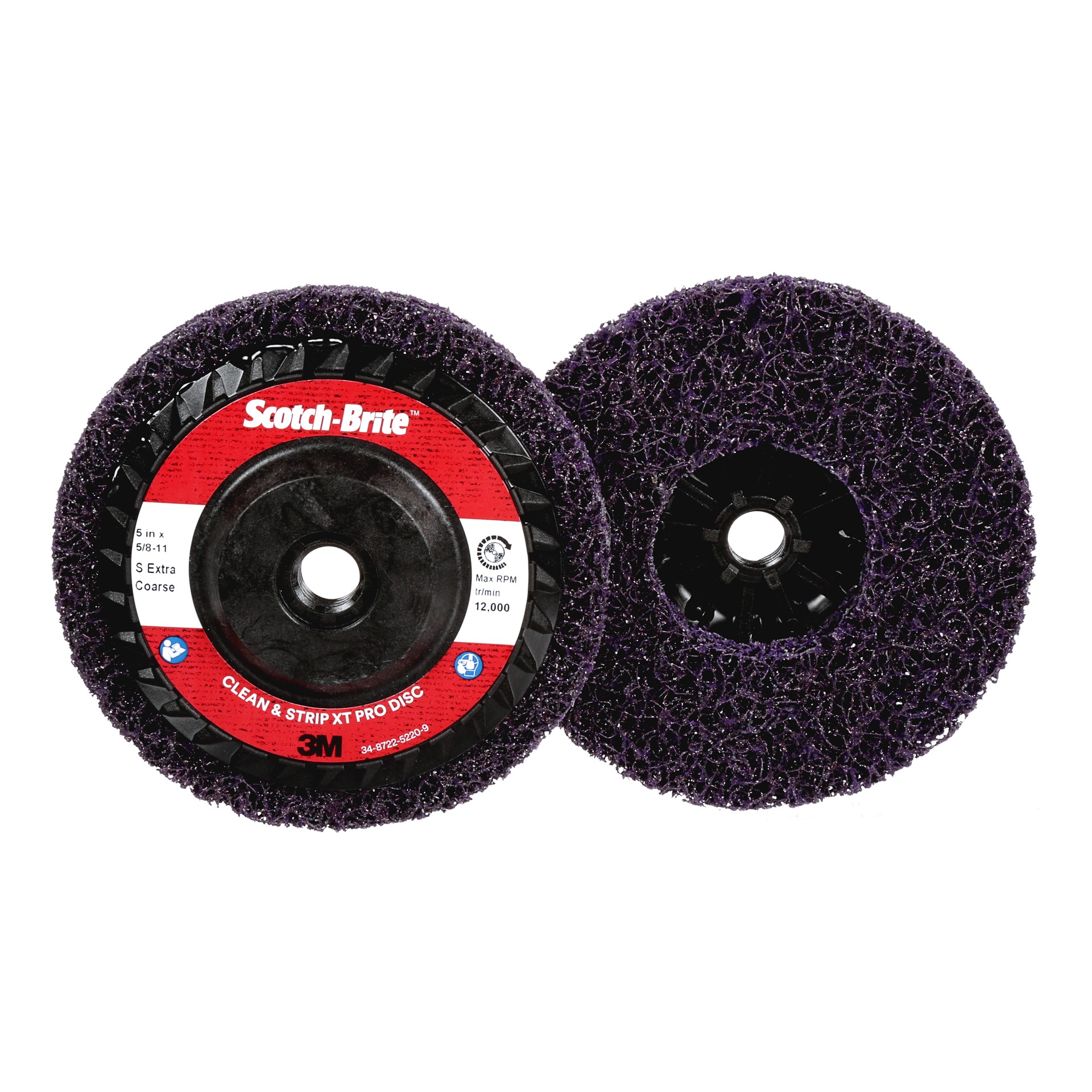 Scotch-Brite™ Clean and Strip XT Pro Disc, T27, S XCS, Quick Change, 5 in x 5/8-11 in (127 mm x M18 x 2)