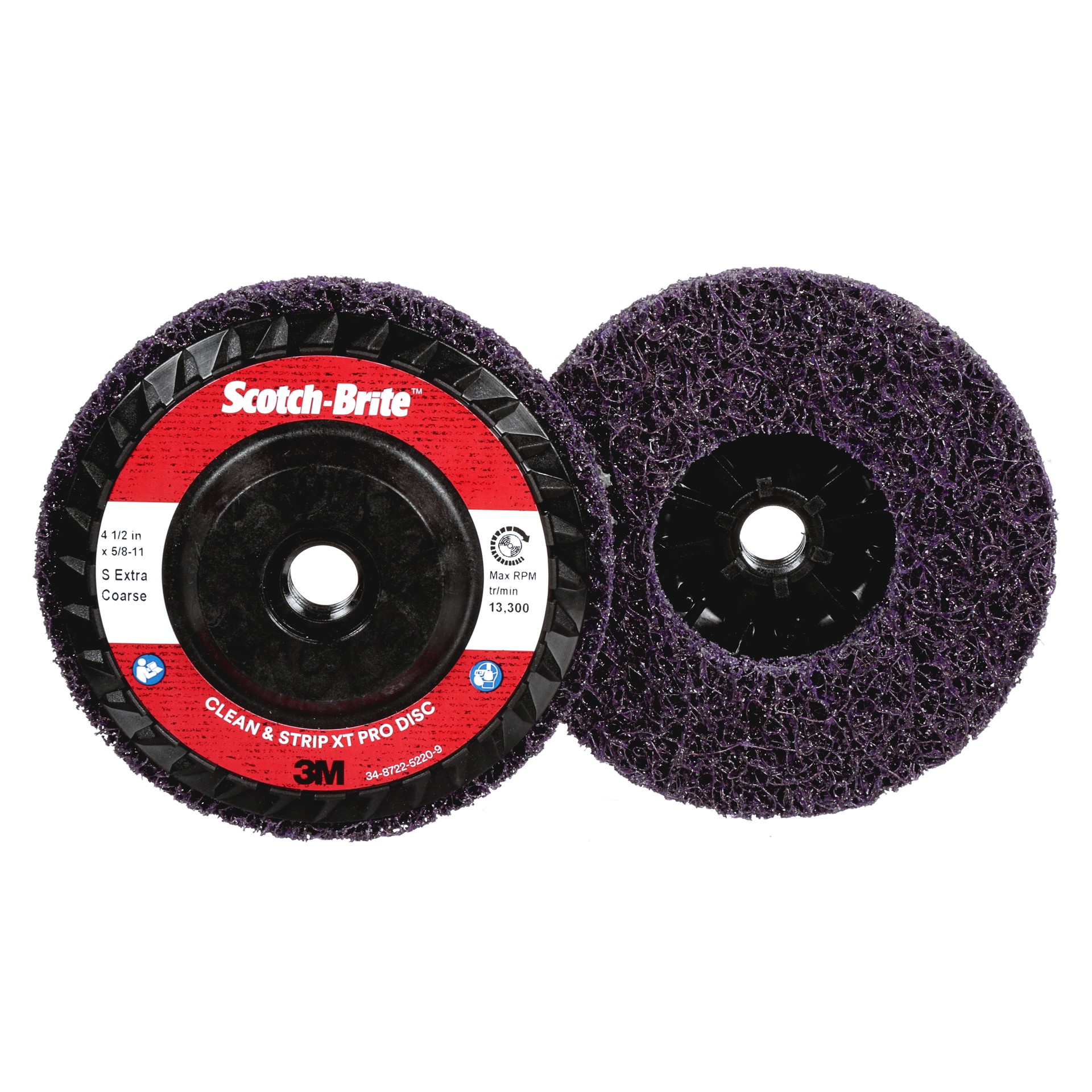Scotch-Brite™ Clean and Strip XT Pro Disc, T27S, XCS, Quick Change, 4 1/2 in x 5/8 in-11 (114.3 mm x M18 x 2)
