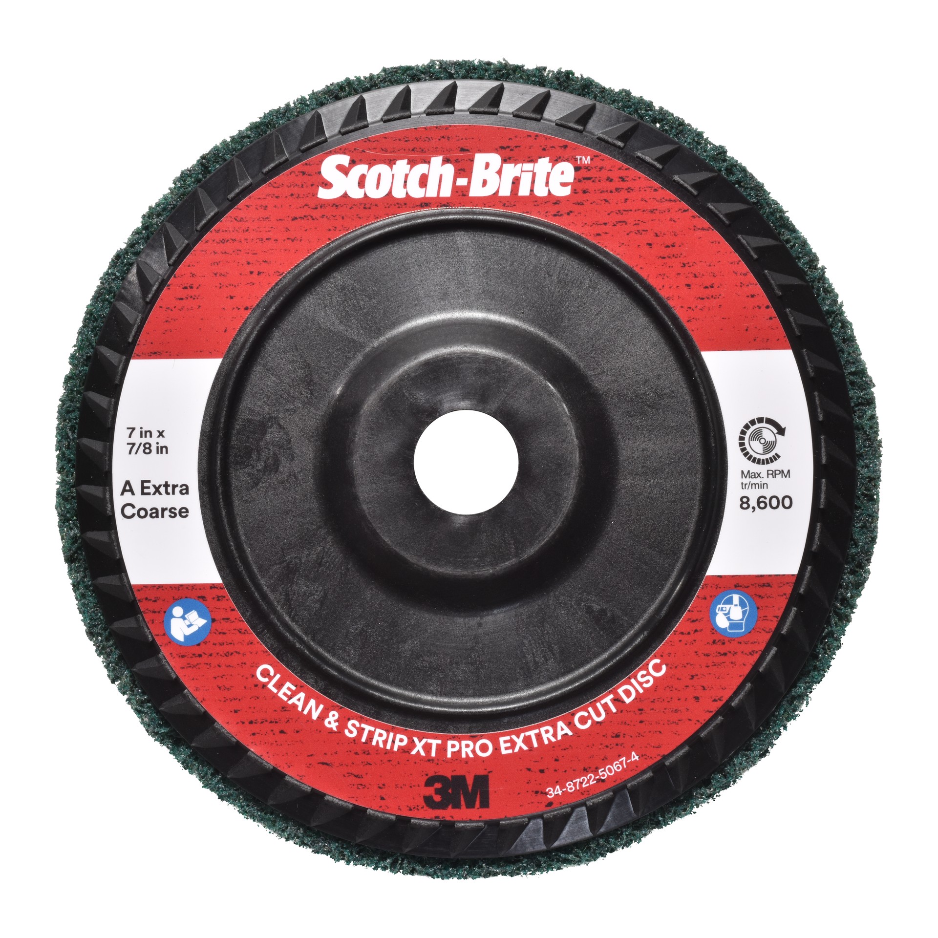 Disque « Clean and Strip » à action très abrasive XT Pro Scotch-Brite(MC), fixation de type 27, grain A EXTRA GROSSIER, 177,8 x 22,2 mm (7 x 7/8 po)