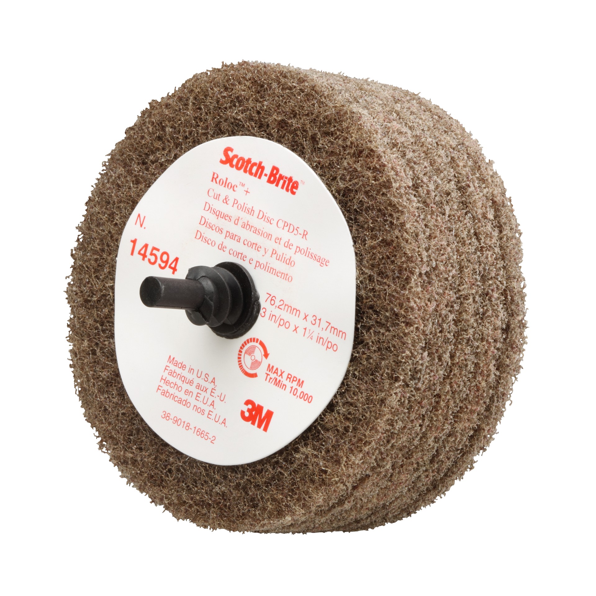 Disque pour l’abrasion et le polissage Roloc(MC) Scotch-Brite(MC), MOYEN, 7,62 x 3,18 cm (3 x 1 1/4 po)