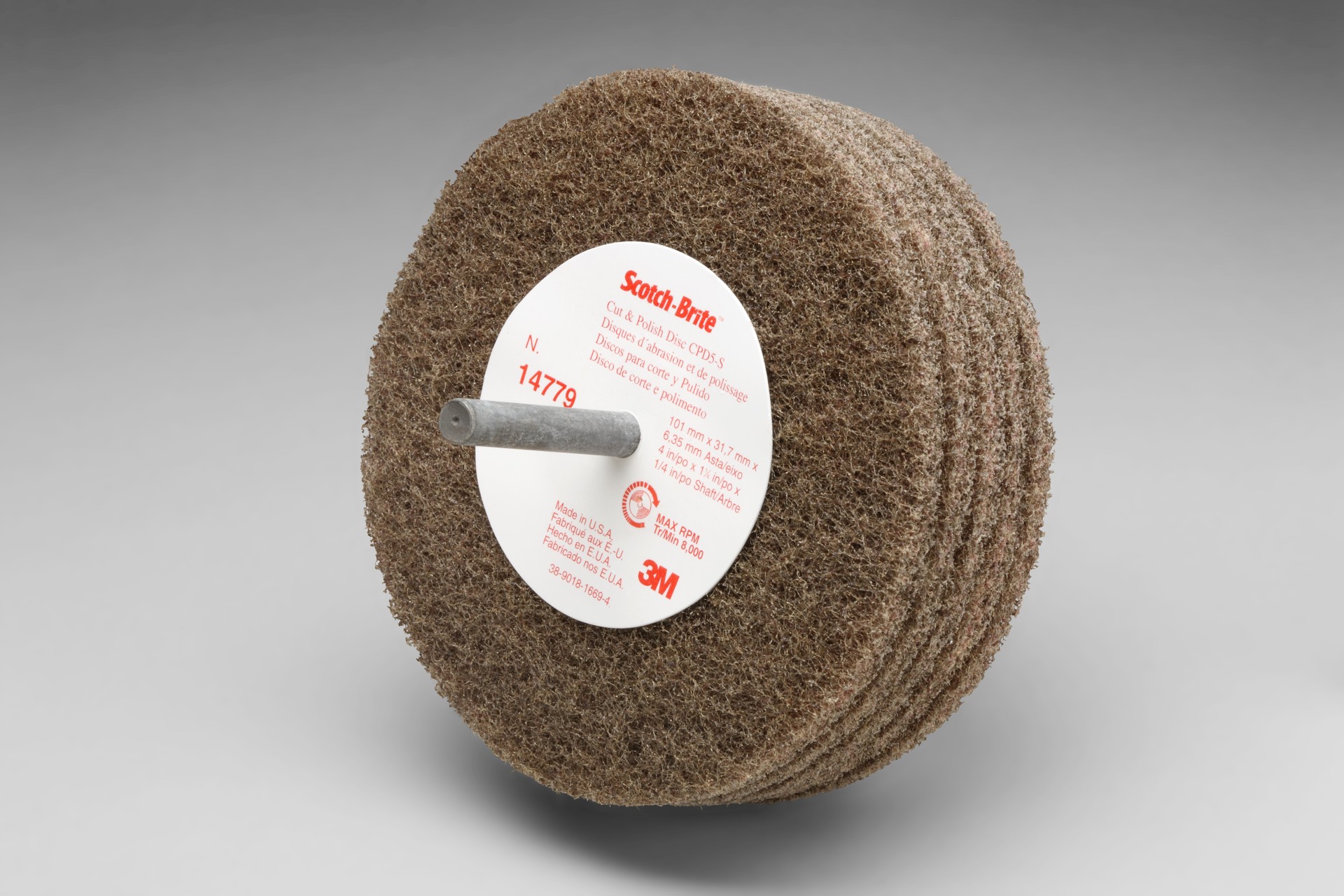 Disque pour l’abrasion et le polissage Scotch-Brite(MC), MOYEN, 12,7 x 0,64 cm (5 x 1/4 po)
