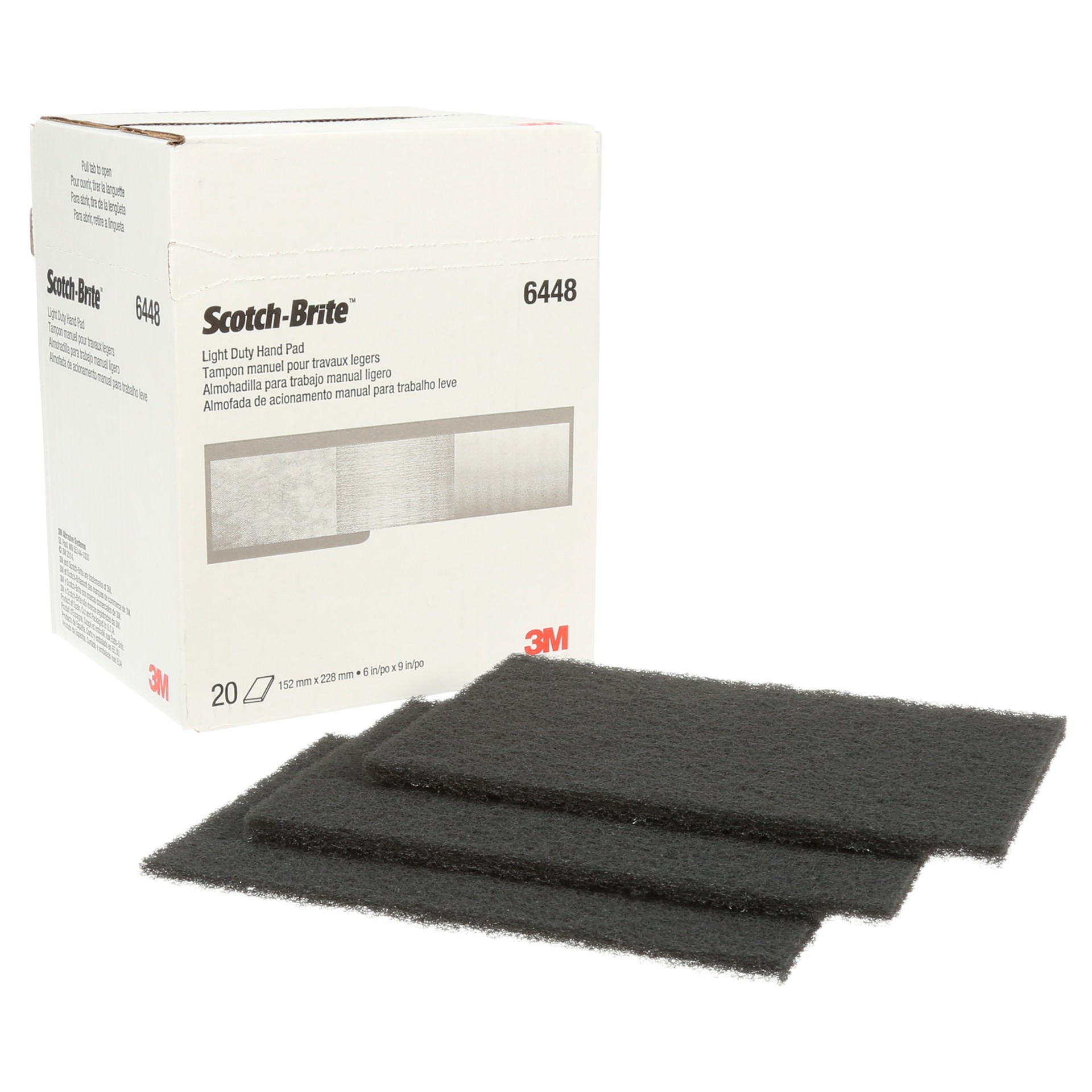 Tampon manuel pour travaux légers Scotch-Brite(MC), 6448, 22,86 x 15,24 cm (9 x 6 po), 20 tampons/boîte