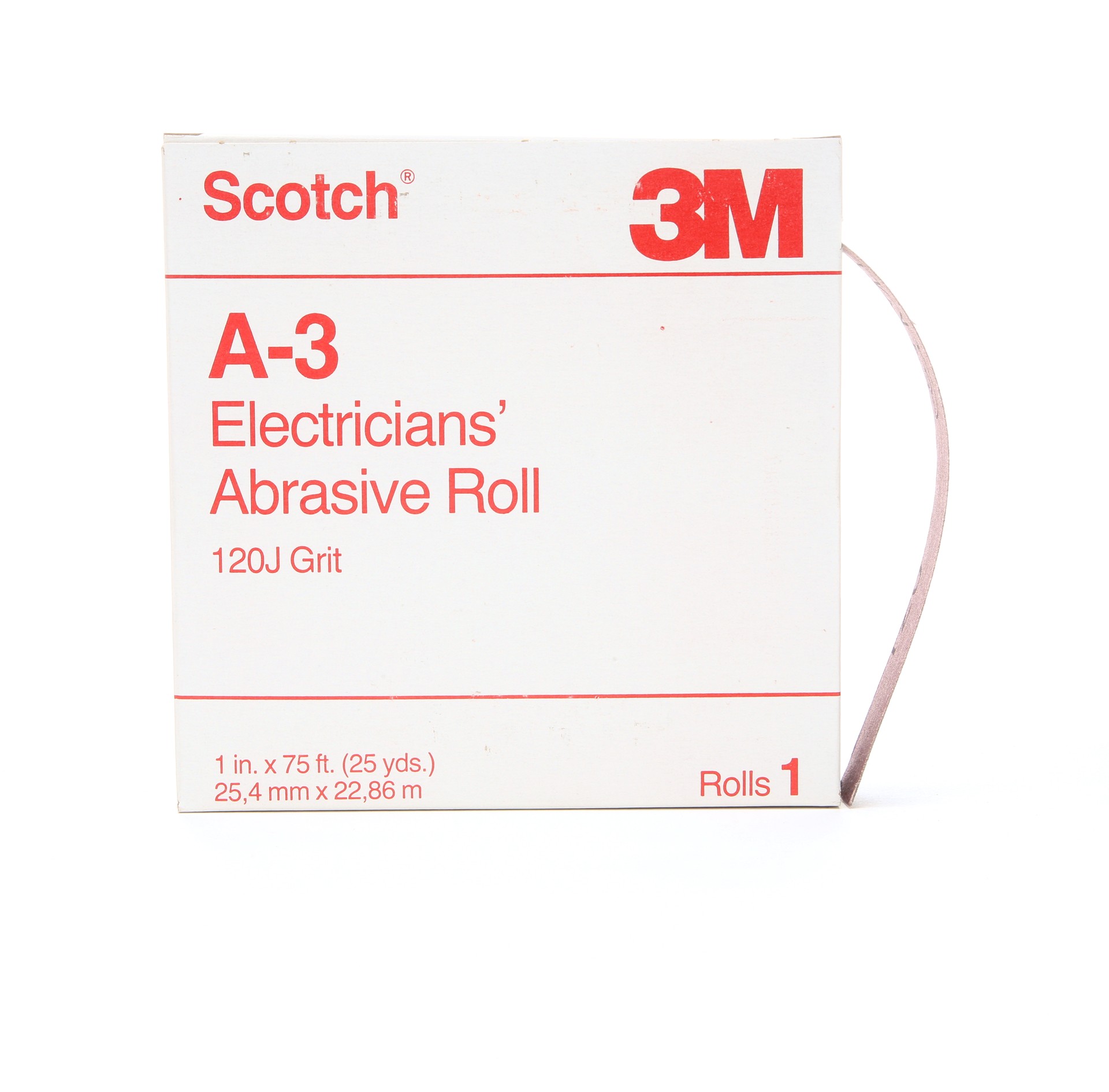 Rouleau abrasif électricien A-3 Scotch®, grain 120, poids X, type D, noir