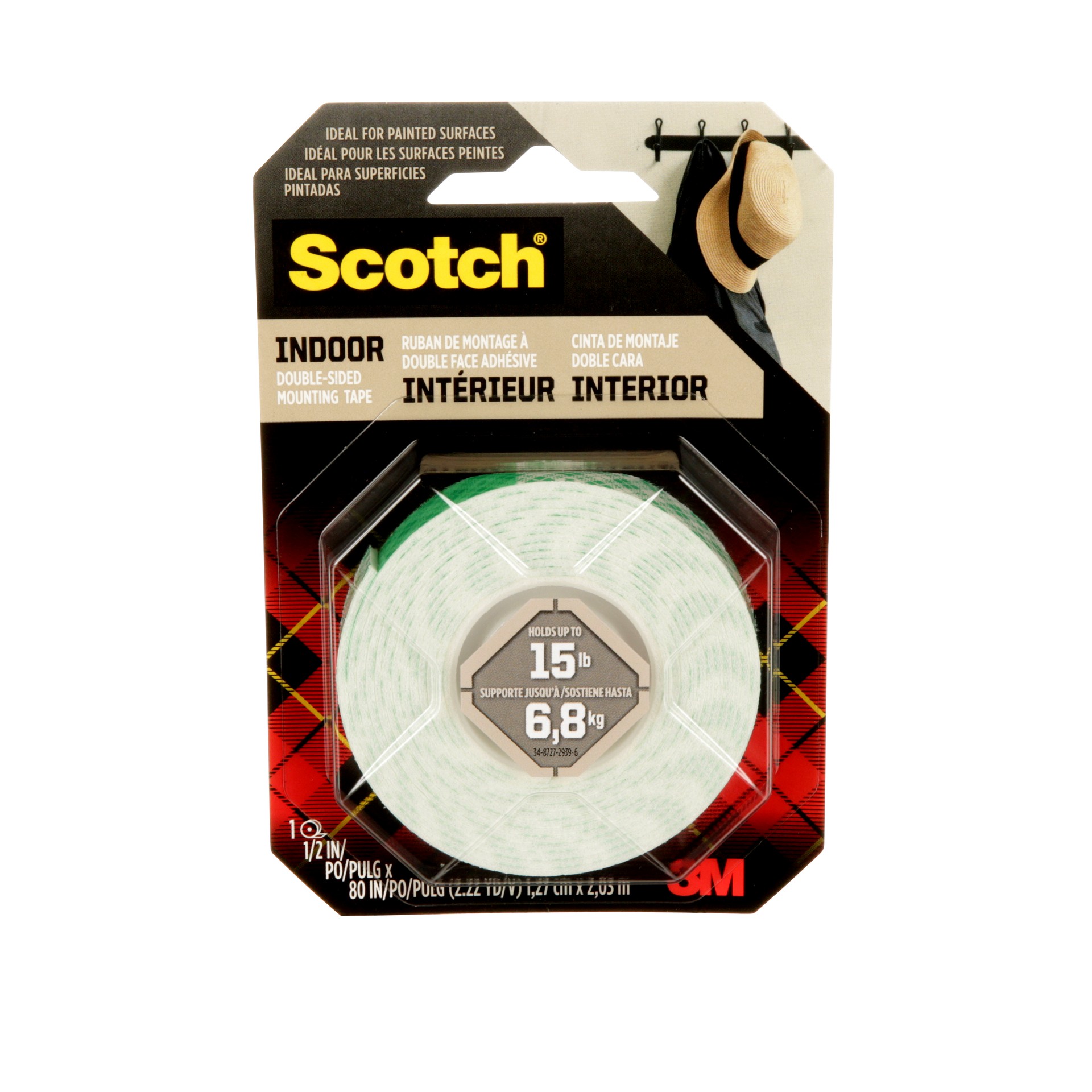 Ruban de montage à double face adhésive pour l’intérieur Scotch® 110S-ESF, 1,27 cm x 2,03 m (1/2 po x 80 po)