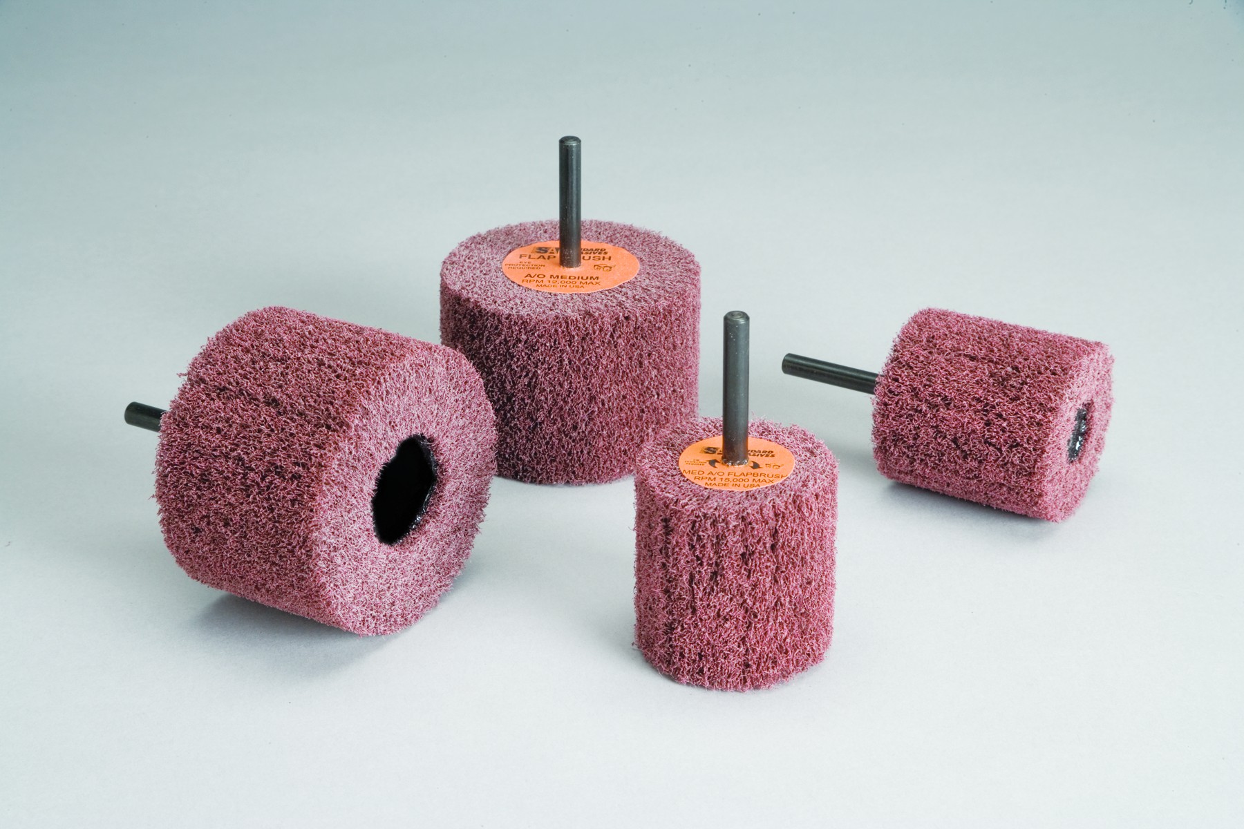 Standard Abrasives™ Buff and Blend AP Mounted Flap Brush 875511, 3 in x 2 in x 1/4 in A MED, 5 per inner 50 per case