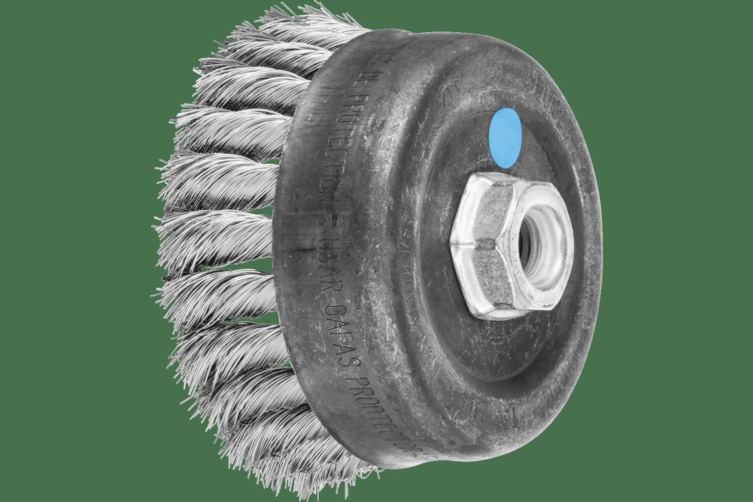 PFERD TOOLS Brosse boisseau à fils torsadés 4" Diam. .014 Acier inoxydable 5/8-11" Filetage