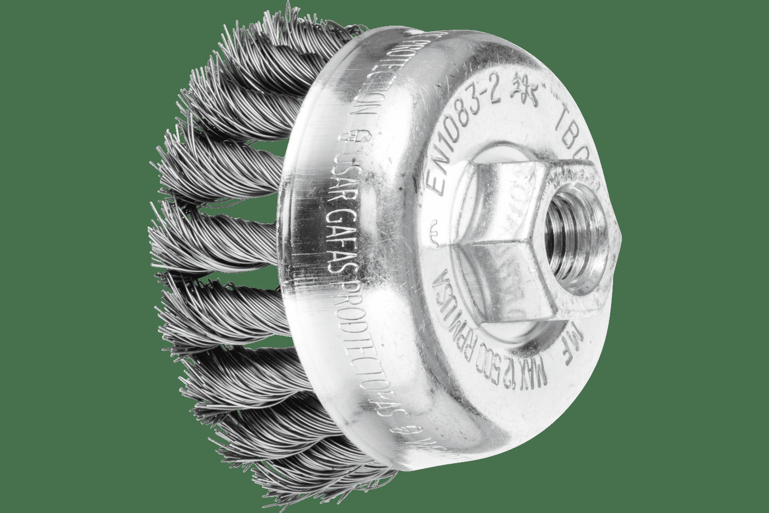 PFERD TOOLS COMBITWIST Brosse boisseau à fils torsadés 2-3/4" Diam. .014 Acier au carbone 5/8-11" Filetage