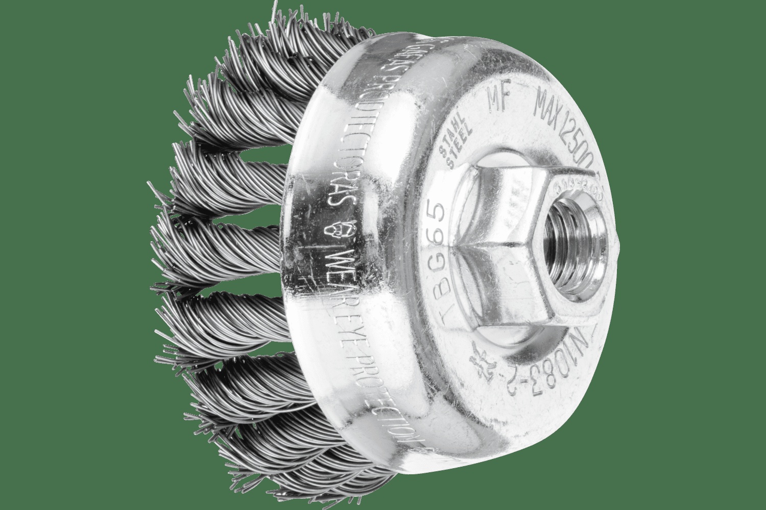 PFERD TOOLS COMBITWIST Brosse boisseau à fils torsadés 2-3/4" Diam. .020 Acier au carbone 5/8-11" Filetage